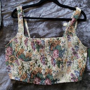 Wild Fable Tapestry Crop Top Corset Style